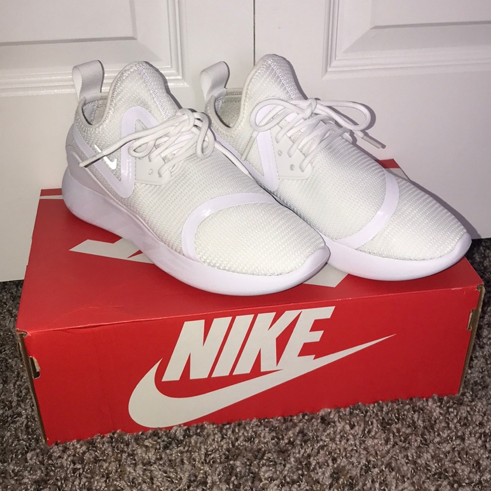 White Nike Running Shoes.